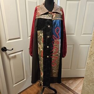 Vintage Bohemian Duster Coat Handmade OOAK Artsy Cottagecore Button Down Sz 1X